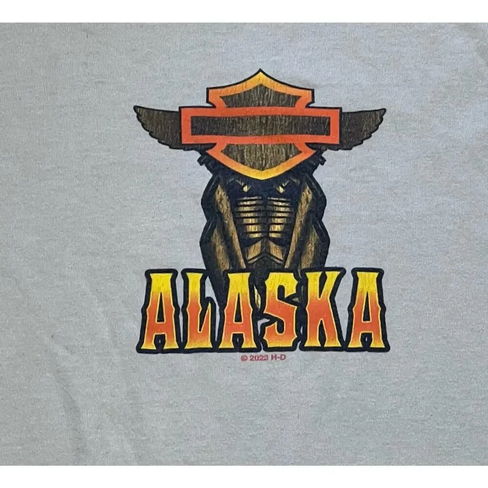 Harley Davidson Mens 2XL TAKU Juneau Alaska T-Shirt 2023 Eagle Totem